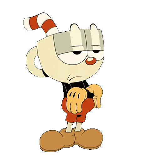 Cuphead With Striped Straw In Cup Sticker