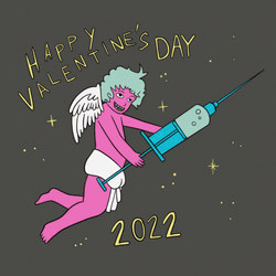 Cupid Bringing Vaccine Funny Valentines Day GIF