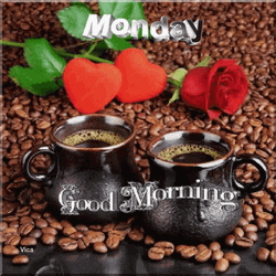 Cups Of Monday Coffee With Beans GIF