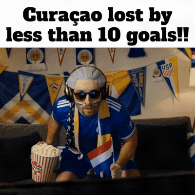 Curaçao Lost By Less Than 10 Goals Man Holding Popcorn GIF