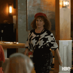 Curb Your Enthusiasm Susie Greene Walking Hello Meme GIF