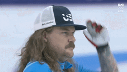 Curling Athlete Matt Hamilton Raising Cap GIF