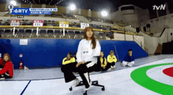 Curling In Office Chair Game GIF