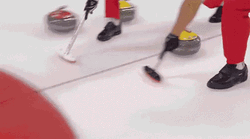 Curling Injury Man In Red Uniform GIF