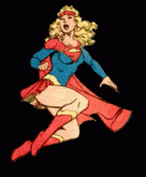 Curly Flying Superwoman GIF