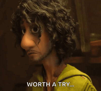 Curly Hair Beard Character Says Worth A Try GIF