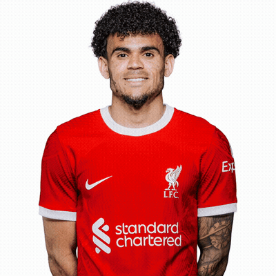 Curly Hair Man In Red Standard Chartered Shirt GIF