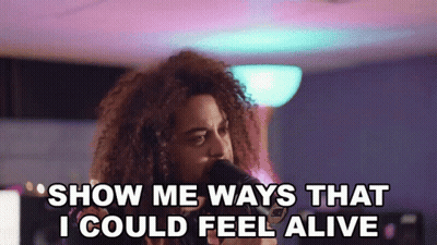 Curly Hair Man Singing Show Me Ways I Could Feel Alive GIF