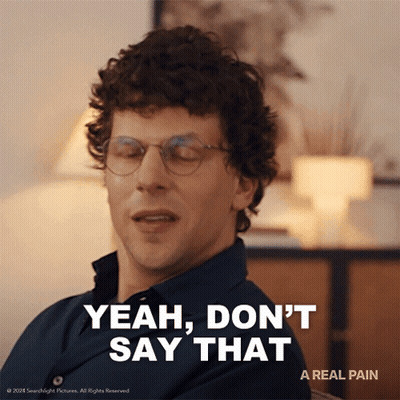 Curly Hair Man With Glasses Says Yeah Don't Say That GIF