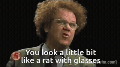 Curly Hair Man With Glasses Says You Look Like A Rat With Glasses GIF