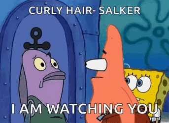 Curly Hair Salker Always Watching You GIF