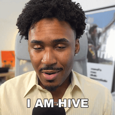 Curly Haired Bearded Man Saying I Am Hive GIF