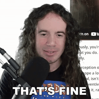Curly Haired Man At Microphone Says That's Fine GIF