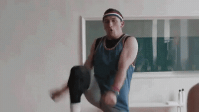 Curly-Haired Man Red Tank Top Drama Every Time GIF