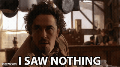 Curly Haired Man Says I Saw Nothing Tremors GIF