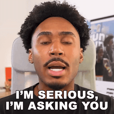 Curly Haired Man With Beard Says Im Serious Asking You GIF
