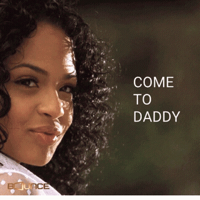 Curly Haired Woman Smiling Come To Daddy GIF