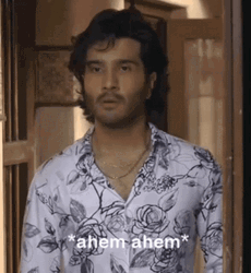 Curly Man Ahem Ahem GIF