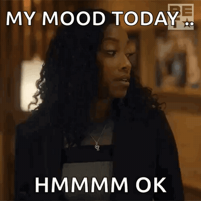 Curly Woman Funny Face My Mood Hmmmm Ok GIF