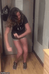 Curly Woman In Boots Get Low GIF