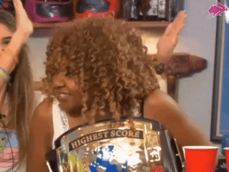 Curly Woman Play Like A Champion To Get Belt GIF