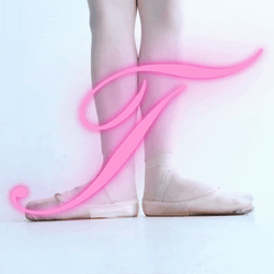 Cursive Letter T Featuring Ballerina Feet GIF