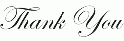 Cursive Text Thank You Clipart GIF