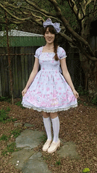 Curtsy Demure Girl Wearing Vintage Dress GIF