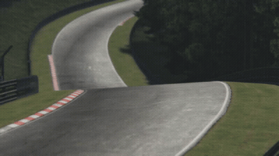 Curvy Road With Red White Blue Stripe GIF