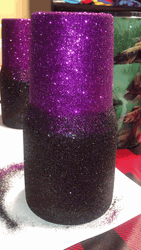 Customized Purple Black Glitter Tumbler
