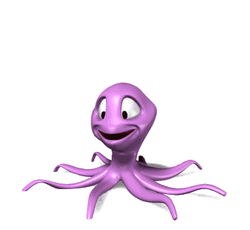 Cute 3D Octopus Spinning Around  GIF