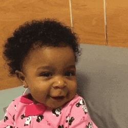 Cute Afro Haired Baby Changing Moods GIF