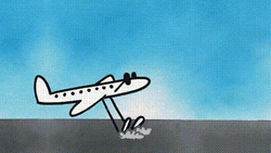 Cute Airplane Cartoon Landed GIF