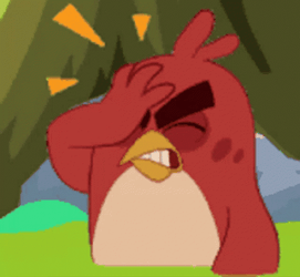 Cute Angry Birds Red Head Smack GIF