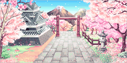 Cute Animated Anime Cherry Blossoms GIF