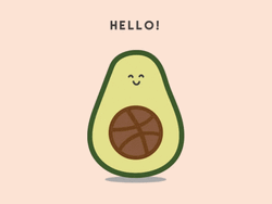 Cute Animated Avocado Fruit Hello GIF