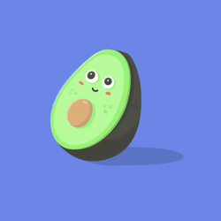 Cute Animated Avocado Fruit Rolling GIF