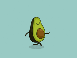 Cute Animated Avocado Running GIF