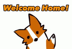 Cute Animated Corgi Welcome Home GIF