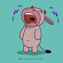 Cute Animated Cow Crying