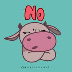 Cute Animated Cow Saying No