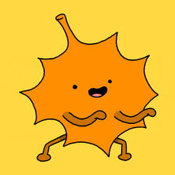 Cute Animated Fall Leaf Smile Dance GIF