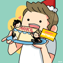 Cute Animated Happy Birthday Mike Celebration  GIF