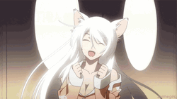 Cute Animated Happy Tsubasa Hanekawa GIF