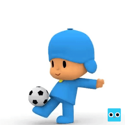 Cute Animated Kid Kicking Futbol GIF