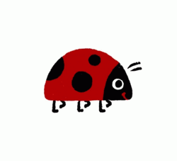 Cute Animated Ladybug Strolling GIF