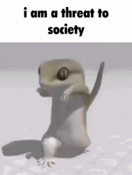 Cute Animated Lizard Threat To Society Meme GIF