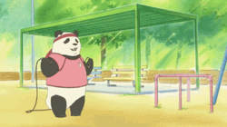 Cute Animated Panda Skipping Rope GIF