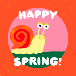 Cute Animated Snail Happy Spring GIF