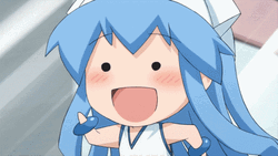 Cute Animated Squid Girl Running GIF